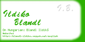 ildiko blandl business card