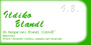 ildiko blandl business card